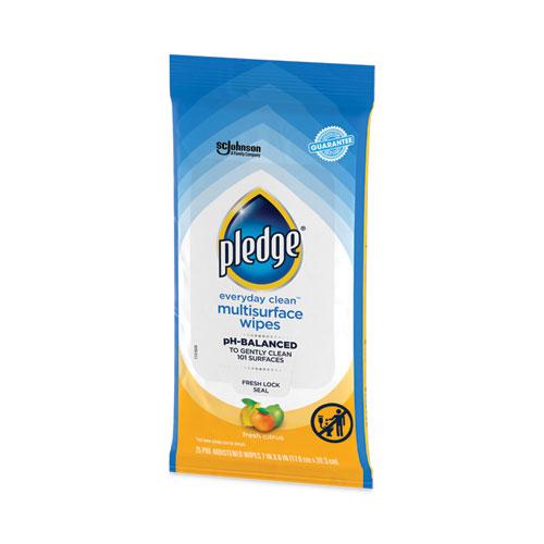 Multi-Surface Cleaner Wet Wipes, Cloth, 7 x 10, Fresh Citrus, White, 25/Pack, 12 Packs/Carton. Picture 3