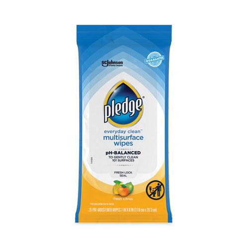 Multi-Surface Cleaner Wet Wipes, Cloth, 7 x 10, Fresh Citrus, White, 25/Pack, 12 Packs/Carton. Picture 1