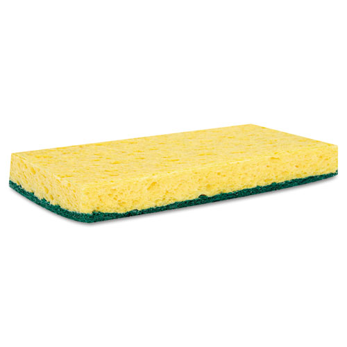 Scrubbing Sponge, Medium Duty, 3 3/5 x 6 1/10, Yellow/Green, 20/Carton. Picture 2