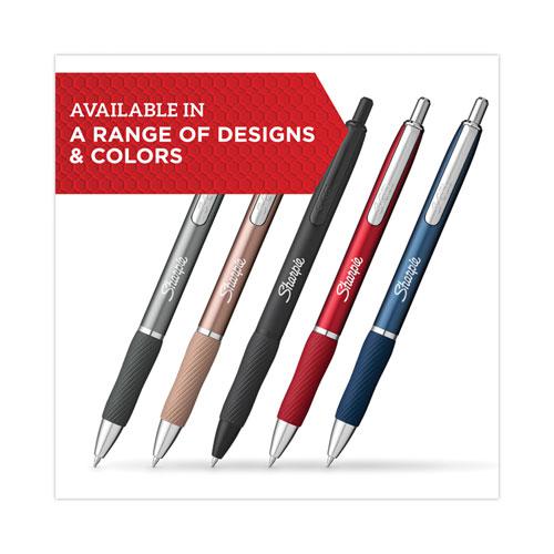 S-Gel Premium Metal Barrel Gel Pen, Retractable, Medium 0.7 mm, Black Ink, Red Barrel, 4/Pack. Picture 4