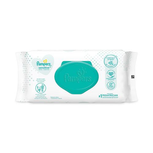 Sensitive Baby Wipes, 1-Ply, 6.8 x 7, Unscented, White, 56/Pack, 8 Packs/Carton. Picture 4