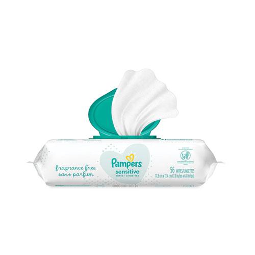 Sensitive Baby Wipes, 1-Ply, 6.8 x 7, Unscented, White, 56/Pack, 8 Packs/Carton. Picture 2