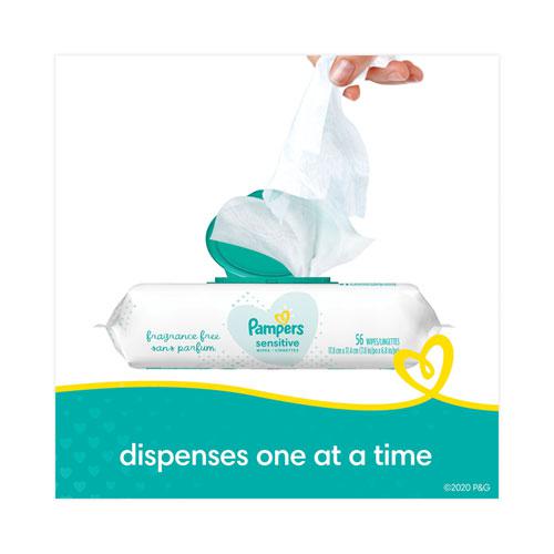 Sensitive Baby Wipes, 1-Ply, 6.8 x 7, Unscented, White, 56/Pack, 8 Packs/Carton. Picture 9