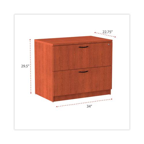 Alera Valencia Series Lateral File, 2 Legal/Letter-Size File Drawers, Medium Cherry, 34" x 22.75" x 29.5". Picture 4