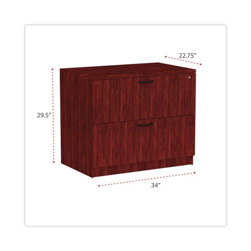 Alera Valencia Series Lateral File, 2 Legal/Letter-Size File Drawers, Mahogany, 34" x 22.75" x 29.5". Picture 4