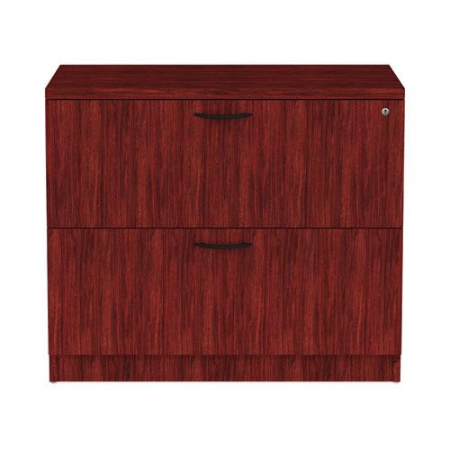 Alera Valencia Series Lateral File, 2 Legal/Letter-Size File Drawers, Mahogany, 34" x 22.75" x 29.5". Picture 1