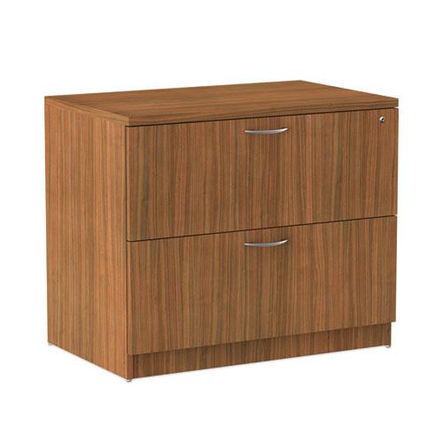 Alera Valencia Series Lateral File, 2 Legal/Letter-Size File Drawers, Modern Walnut, 34" x 22.75" x 29.5". Picture 2
