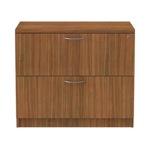Alera Valencia Series Lateral File, 2 Legal/Letter-Size File Drawers, Modern Walnut, 34" x 22.75" x 29.5". Picture 1