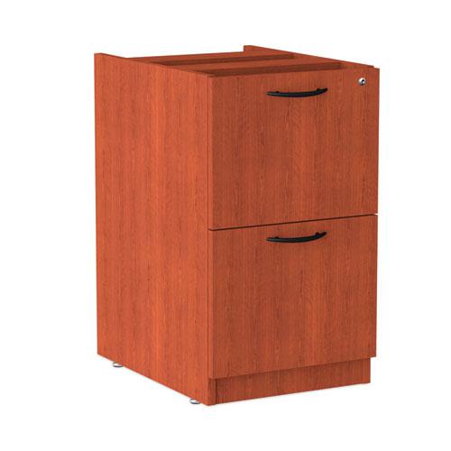Alera Valencia Series Full Pedestal File, Left/Right, 2 Legal/Letter-Size File Drawers, Medium Cherry, 15.63" x 20.5" x 28.5". Picture 2
