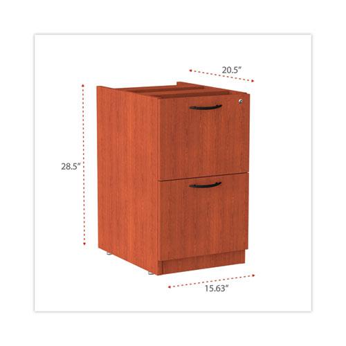 Alera Valencia Series Full Pedestal File, Left/Right, 2 Legal/Letter-Size File Drawers, Medium Cherry, 15.63" x 20.5" x 28.5". Picture 4