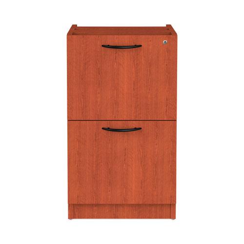 Alera Valencia Series Full Pedestal File, Left/Right, 2 Legal/Letter-Size File Drawers, Medium Cherry, 15.63" x 20.5" x 28.5". Picture 1
