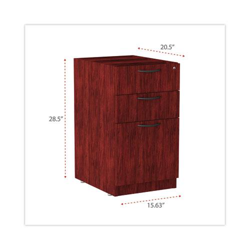 Alera Valencia Series Full Pedestal File, Left or Right, 2 Legal/Letter-Size File Drawers, Mahogany, 15.63" x 20.5" x 28.5". Picture 4