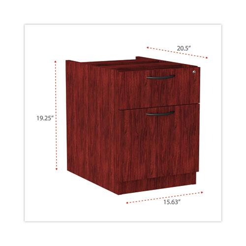 Alera Valencia Series Hanging Pedestal File, Left/Right, 2-Drawers: Box/File, Legal/Letter, Mahogany, 15.63" x 20.5" x 19.25". Picture 4