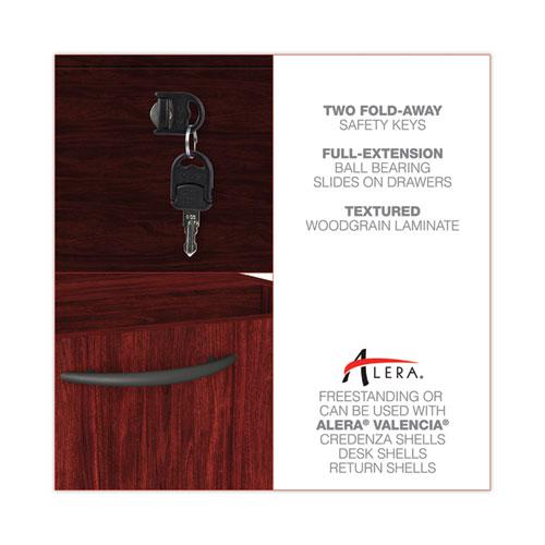 Alera Valencia Series Hanging Pedestal File, Left/Right, 2-Drawers: Box/File, Legal/Letter, Mahogany, 15.63" x 20.5" x 19.25". Picture 7