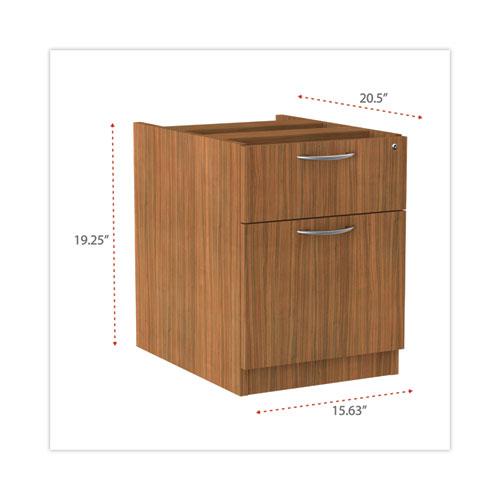 Alera Valencia Series Hanging Pedestal File, Left/Right, 2-Drawer: Box/File, Legal/Letter, Modern Walnut,15.63 x 20.5 x 19.25. Picture 3