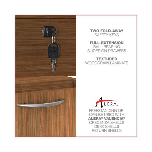 Alera Valencia Series Hanging Pedestal File, Left/Right, 2-Drawer: Box/File, Legal/Letter, Modern Walnut,15.63 x 20.5 x 19.25. Picture 7