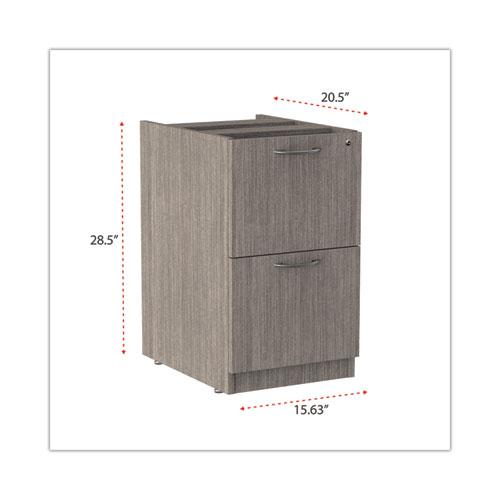 Alera Valencia Series Full Pedestal File, Left or Right, 2 Legal/Letter-Size File Drawers, Gray, 15.63" x 20.5" x 28.5". Picture 3
