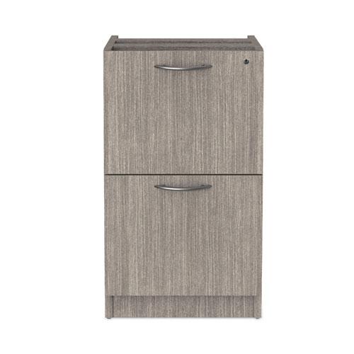 Alera Valencia Series Full Pedestal File, Left or Right, 2 Legal/Letter-Size File Drawers, Gray, 15.63" x 20.5" x 28.5". Picture 1