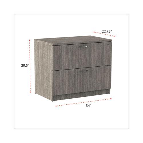 Alera Valencia Series Lateral File, 2 Legal/Letter-Size File Drawers, Gray, 34" x 22.75" x 29.5". Picture 2