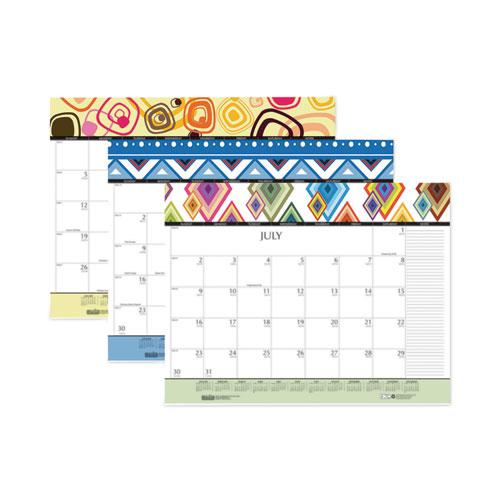 Recycled Desk Pad Calendar, Geometric Artwork, 22 x 17, White Sheets, Black Binding/Corners,12-Month (Jan to Dec): 2024. Picture 2