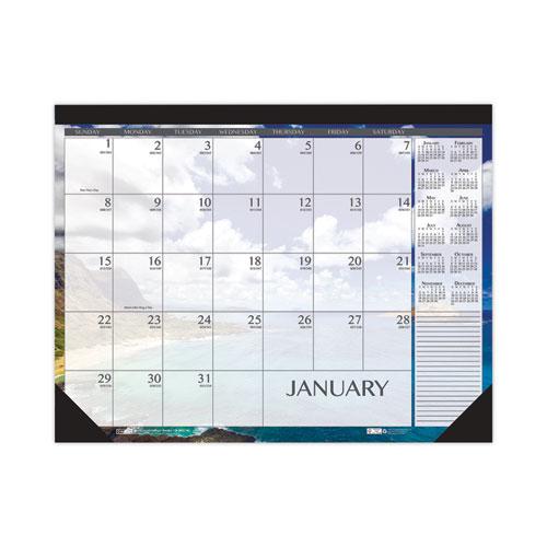 Recycled Earthscapes Desk Pad Calendar, Seascapes Photography, 18.5 x 13, Black Binding/Corners,12-Month (Jan to Dec): 2022. Picture 1