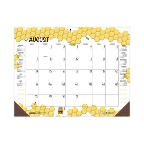 Academic Year Recycled Honeycomb Desk Pad Calendar, 22 x 17, White/Multicolor Sheets, 12-Month (Aug to July): 2024 to 2025. Picture 1