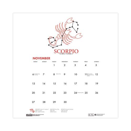 Recycled Academic Zodiac Wall Calendar, 11 x 14, Multicolor Sheets, 12-Month (Aug to July): 2024 to 2025. Picture 2