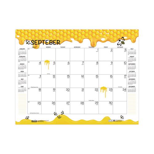 Academic Year Recycled Honeycomb Desk Pad Calendar, 22 x 17, White/Multicolor Sheets, 12-Month (Aug to July): 2024 to 2025. Picture 3