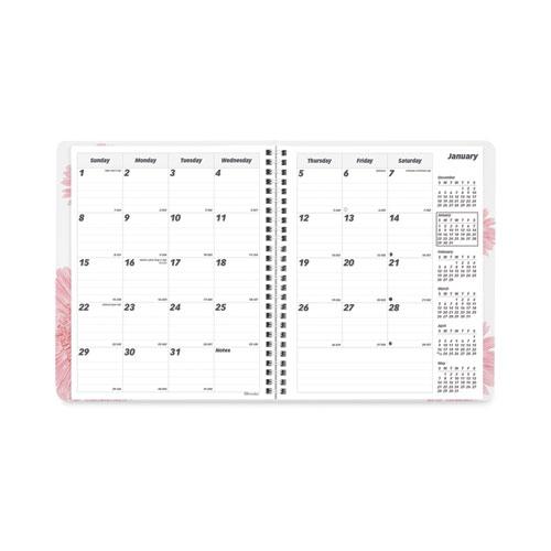 Essential Collection 14-Month Ruled Monthly Planner, 8.88 x 7.13, Daisy Black/Pink Cover, 14-Month (Dec to Jan): 2023 to 2025. Picture 2