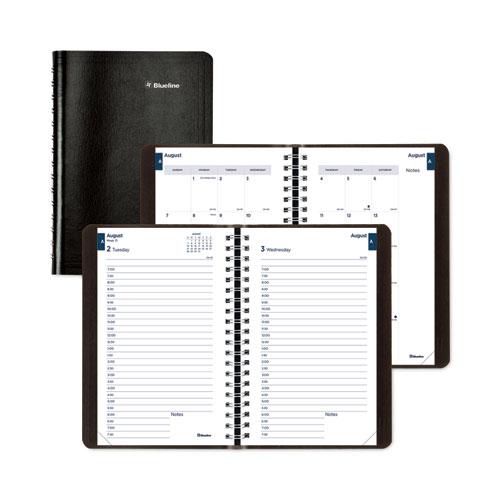 Academic Daily/Monthly Planner, 8 x 5, Black Cover, 12-Month (Aug to July): 2023 to 2024. Picture 1