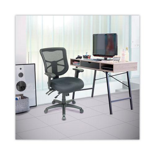 Alera Elusion Series Mesh Mid-Back Multifunction Chair, Supports Up to 275 lb, 17.7" to 21.4" Seat Height, Black. Picture 7