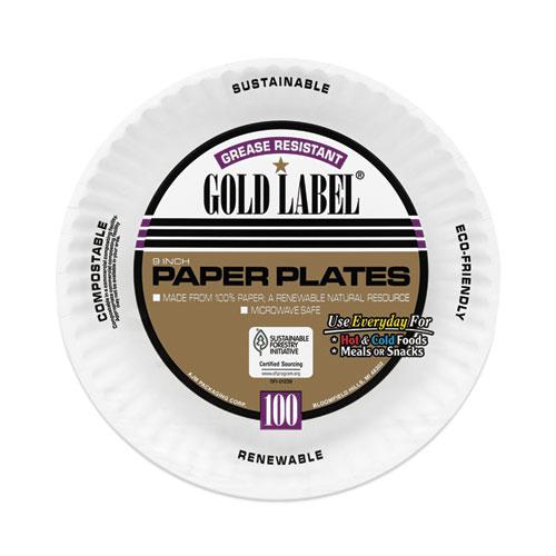 Coated Paper Plates, 9" dia, White, 100/Pack, 12 Packs/Carton. Picture 2