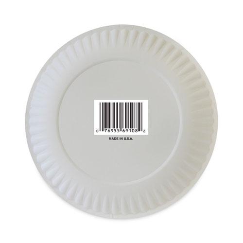 Coated Paper Plates, 9" dia, White, 100/Pack, 12 Packs/Carton. Picture 4