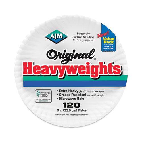 Gold Label Coated Paper Plates, 9" dia, White, 120/Pack, 8 Packs/Carton. Picture 2