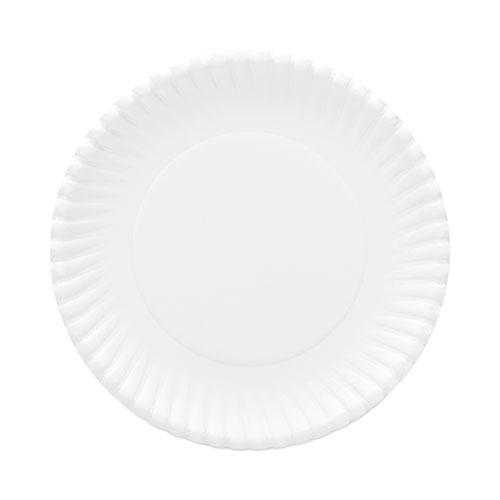 Gold Label Coated Paper Plates, 9" dia, White, 120/Pack, 8 Packs/Carton. Picture 1