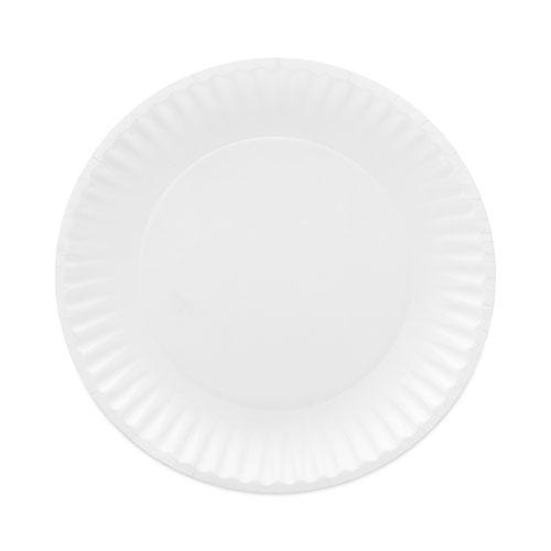 Coated Paper Plates, 6" dia, White, 100/Pack, 12 Packs/Carton. Picture 1