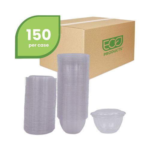 Renewable and Compostable Containers, 18 oz, 5.5" Diameter x 2.3"h, Clear, 150/Carton. Picture 2