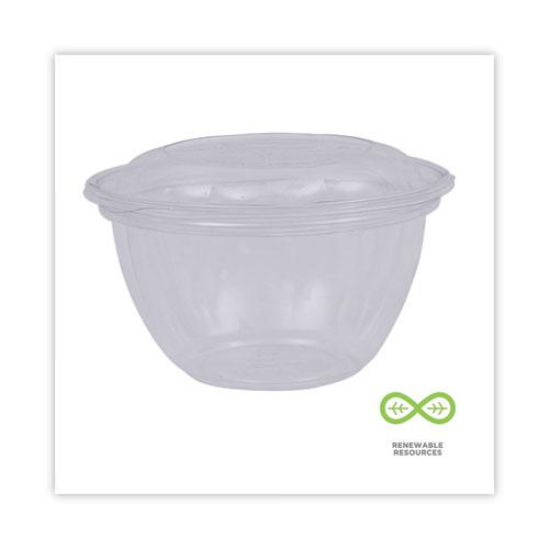 Renewable and Compostable Containers, 18 oz, 5.5" Diameter x 2.3"h, Clear, 150/Carton. Picture 5