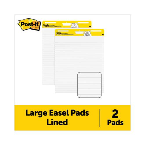 Vertical-Orientation Self-Stick Easel Pads, Presentation Format (1.5" Rule), 25 x 30, White, 30 Sheets, 2/Pack. Picture 1
