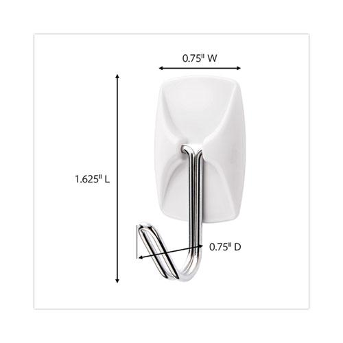 General Purpose Wire Hooks Multi-Pack, Small, Metal, White, 0.5 lb Capacity, 9 Hooks and 12 Strips/Pack. Picture 3