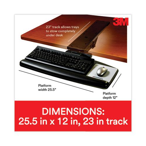 Sit/Stand Easy Adjust Keyboard Tray, Standard Platform, 25.5w x 12d, Black. Picture 2