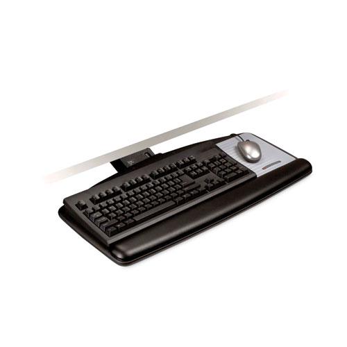 Sit/Stand Easy Adjust Keyboard Tray, Standard Platform, 25.5w x 12d, Black. Picture 1