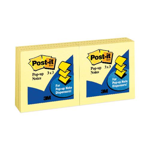 Original Canary Yellow Pop-up Refill, 3" x 3", Canary Yellow, 100 Sheets/Pad, 12 Pads/Pack. Picture 1
