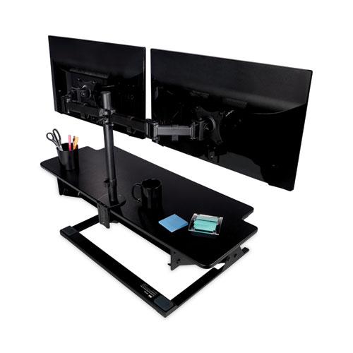 Precision Standing Desk, 42" x 23.2" x 6.2" to 20", Black. Picture 2