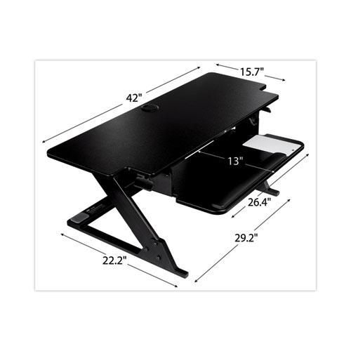 Precision Standing Desk, 42" x 23.2" x 6.2" to 20", Black. Picture 3