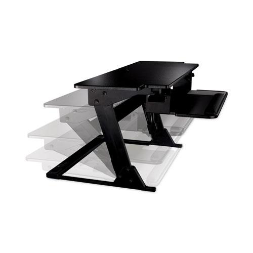 Precision Standing Desk, 42" x 23.2" x 6.2" to 20", Black. Picture 1
