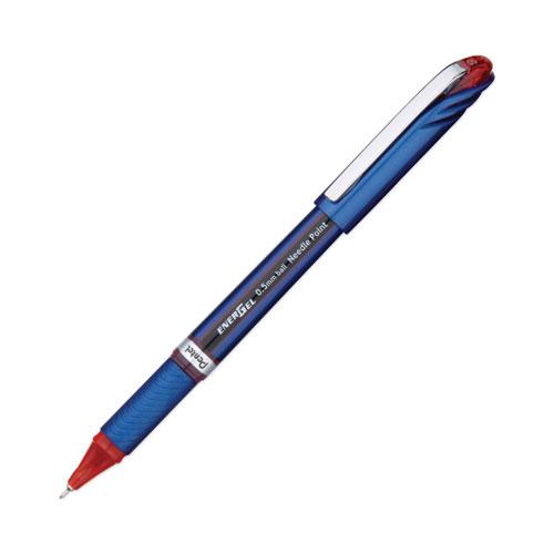 EnerGel NV Gel Pen, Stick, Fine 0.5 mm Needle Tip, Red Ink, Blue/Red Barrel, Dozen. Picture 3