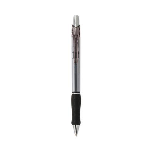 R.S.V.P. Super RT Ballpoint Pen, Retractable, Medium 0.7 mm, Black Ink, Clear/Black Barrel, Dozen. Picture 1