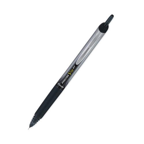 Precise V10RT Roller Ball Pen, Retractable, Bold 1 mm, Black Ink, Black Barrel, Dozen. Picture 4