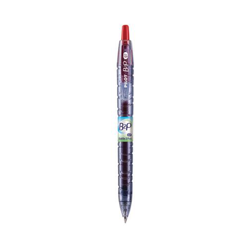 B2P Bottle-2-Pen Recycled Gel Pen, Retractable, Fine 0.7 mm, Red Ink, Translucent Blue Barrel. Picture 1